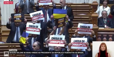 protesto contra lula parlamento portugal