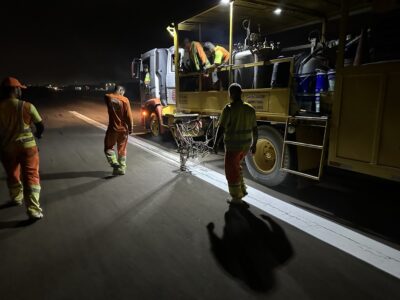 prefeitura realiza melhorias na pintura das pistas do aeroporto municipal