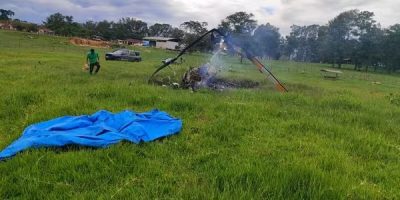 helicoptero cai em fazenda e deixa 3 mortos em minas gerais