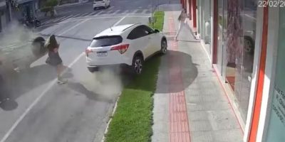 mulher escapa acidente